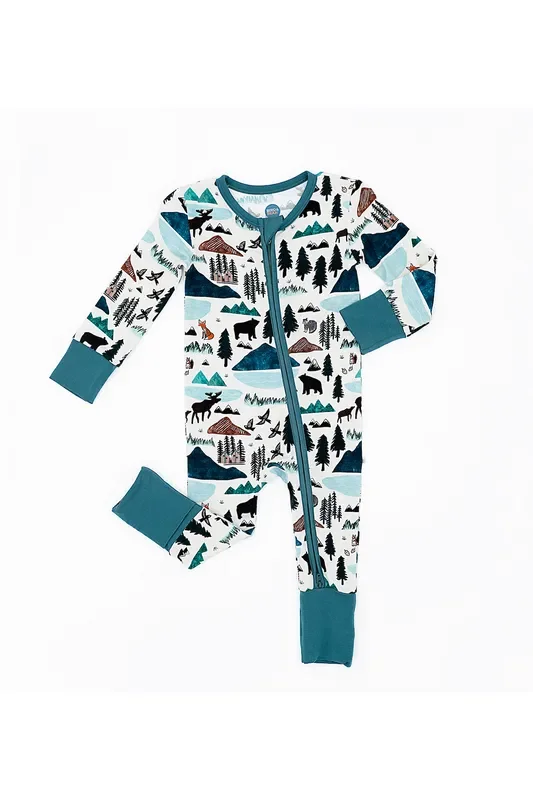 Bamboo One Piece Zip Pajama – Into The Wild