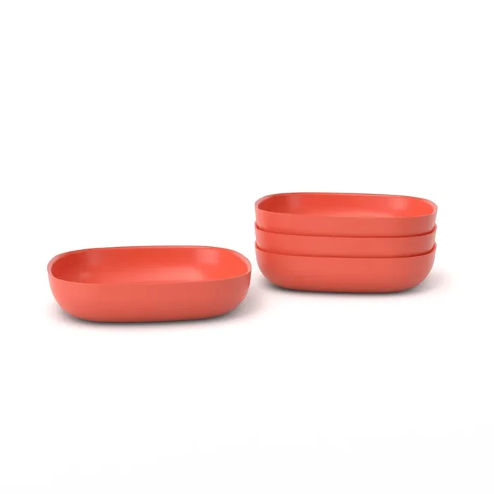 Bamboo Pasta Bowl – 4 Piece Set – Persimmon