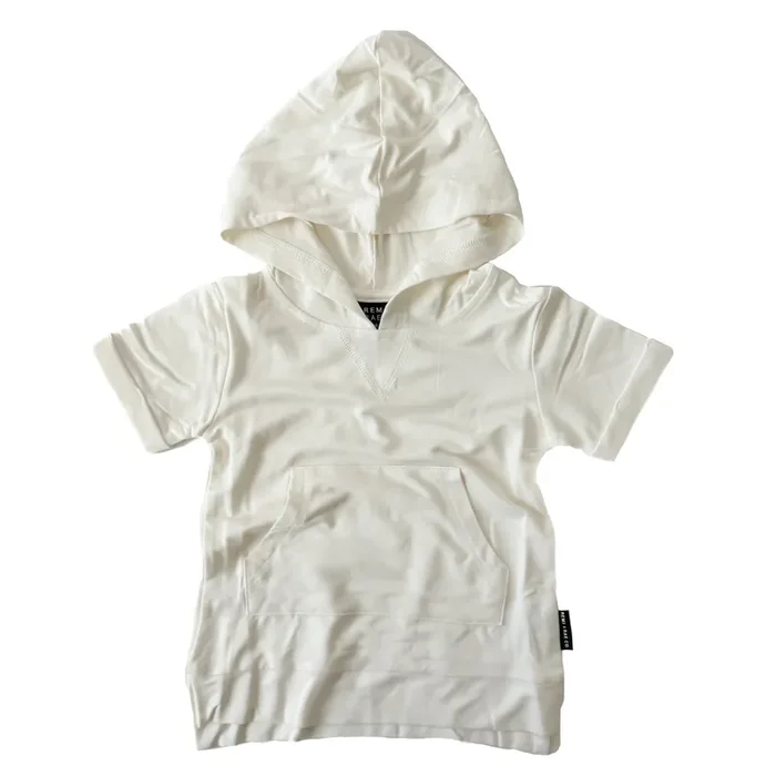 Bamboo Short Sleeve Hoodie – Coconut