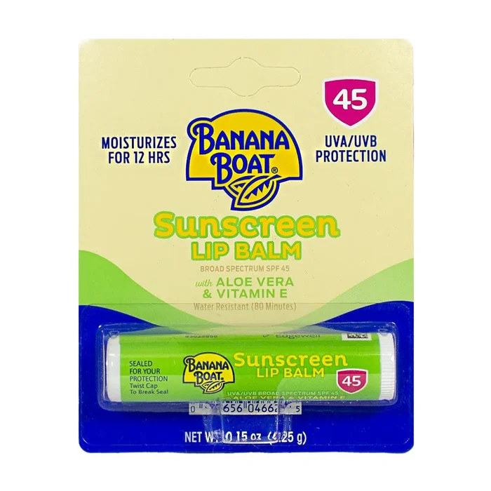 Banana Boat Sunscreen SPF 45 Lip Balm With Aloe – 0.15 oz.