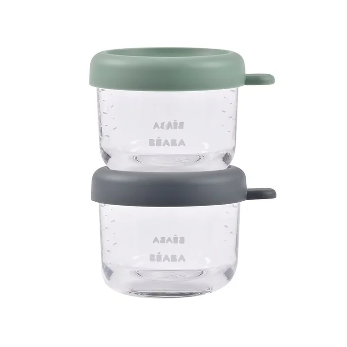 Beaba Glass Baby Food Jars Set of 2 – Sage/Mineral