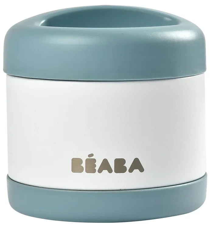 BEABA Stainless Steel Insulated Jar, 16 oz – Baltic Blue / Cloud