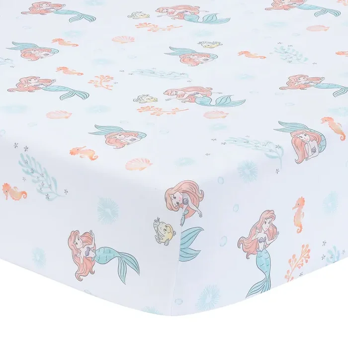 Bedtime Originals Disney Baby The Little Mermaid White Fitted Crib Sheet – Ariel