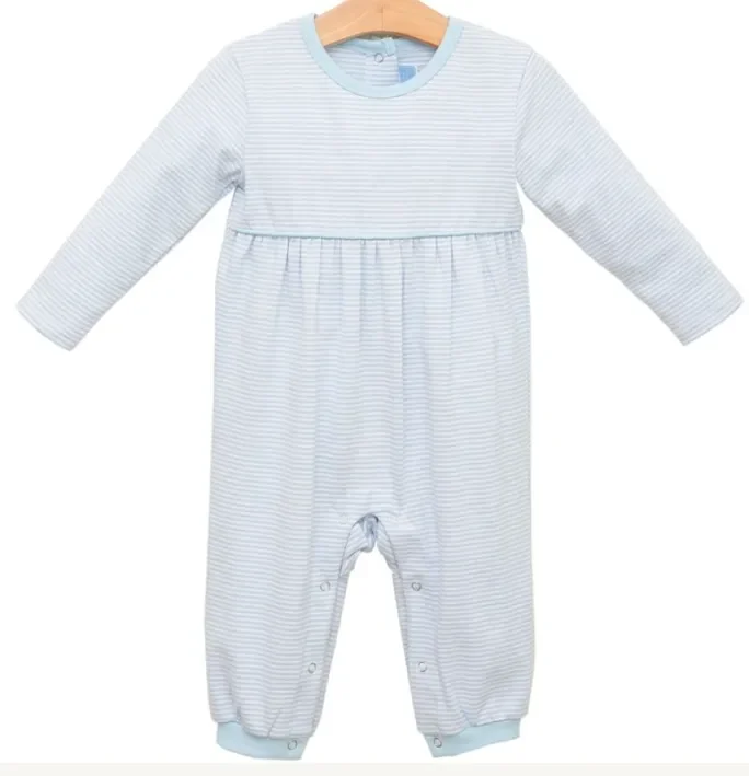 Bennet Romper | Lt Blue Stripe