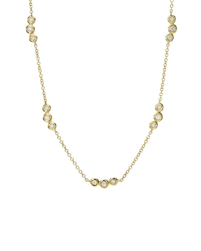 Bezel Diamond Trio Segment Necklace