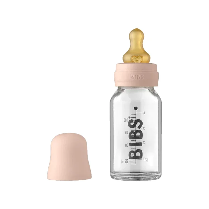 BIBS Baby Glass Bottle Latex – Blush