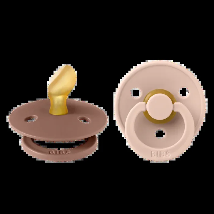 BIBS Colour Anatomical Pacifier 2-Pack | Blush/Woodchuck