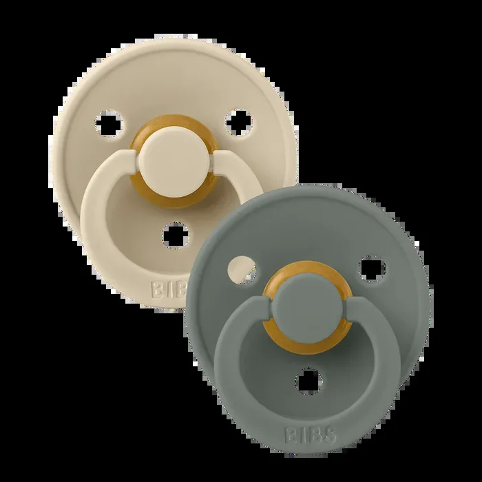 BIBS Colour Anatomical Pacifier 2-Pack | Vanilla/Pine