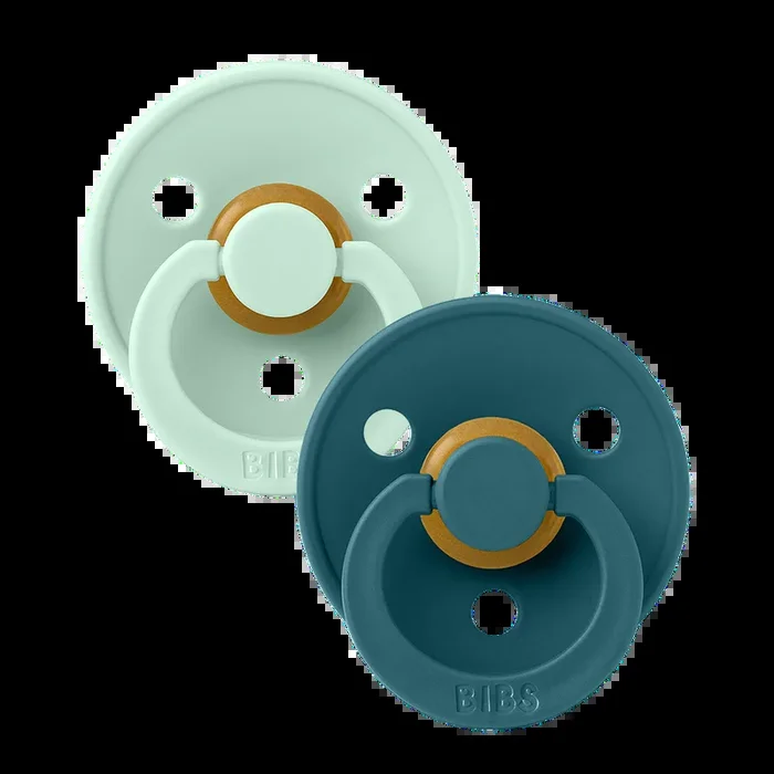 BIBS Colour Round Pacifier 2-Pack | Nordic Mint/Forest Lake