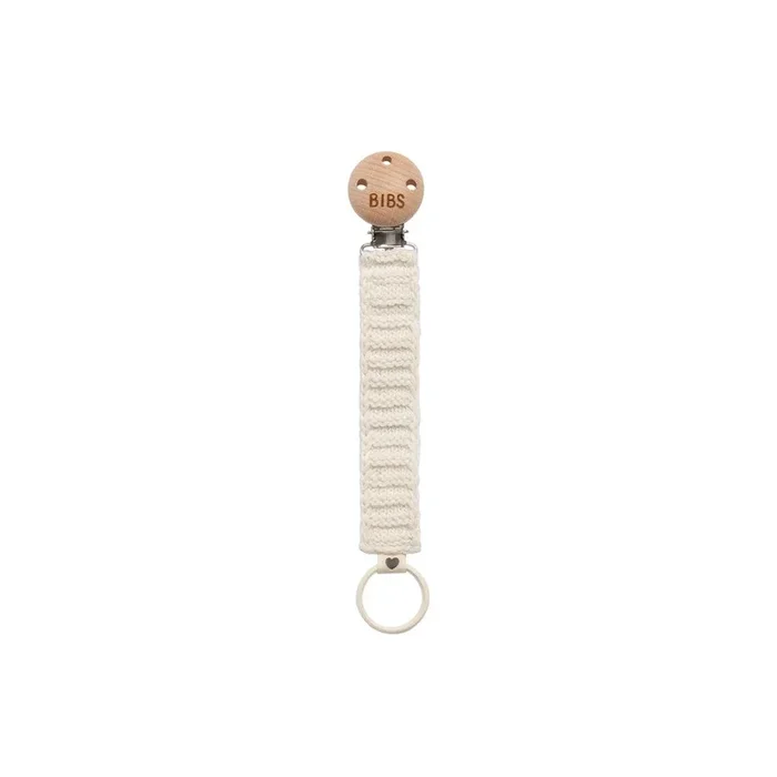 BIBS Pacifier Clip – Ivory – Knitted