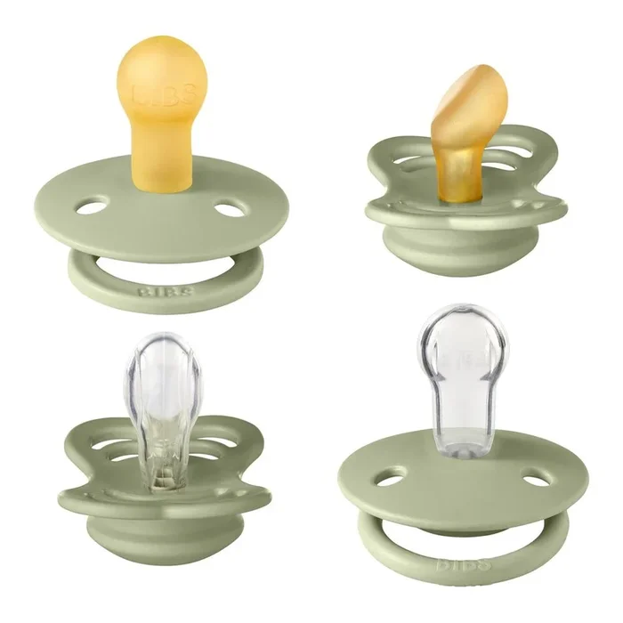 Bibs Pacifier Try-It Collection 4-Piece Pacifier Set – Sage (0-6 Months)
