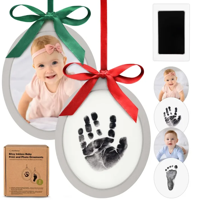 Bitsy Inkless Baby Print and Photo Ornaments (Cloud Gray)