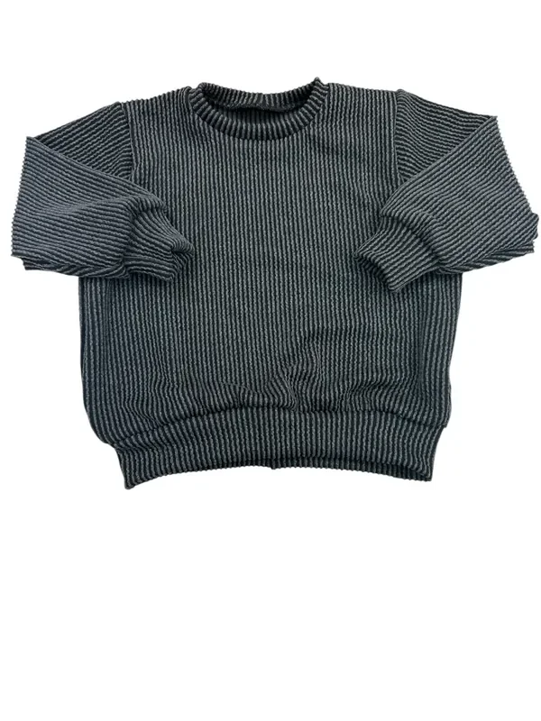 Black Ribbed Knit Oversized Sweater
