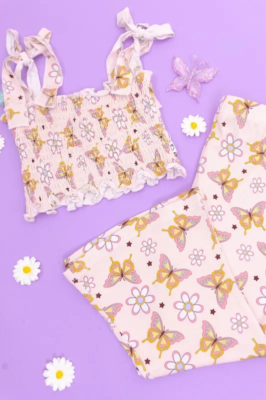 Blossomin’ Butterfly Dream Smocked Flare Set