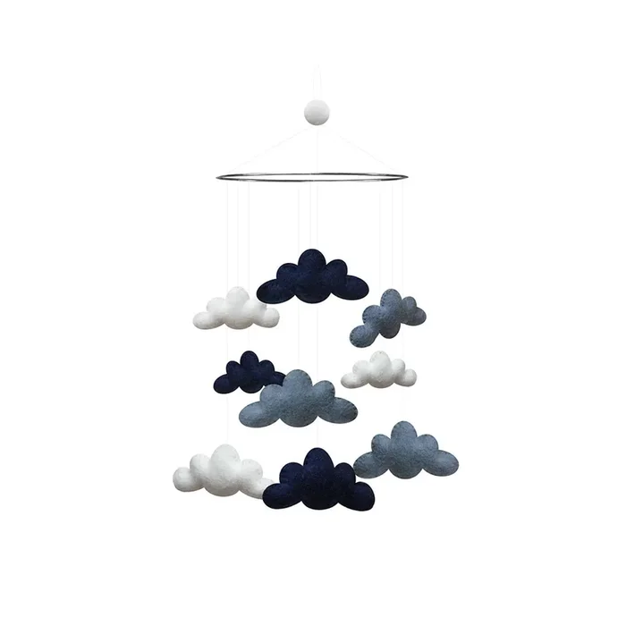 Blue & White Cloud Mobile