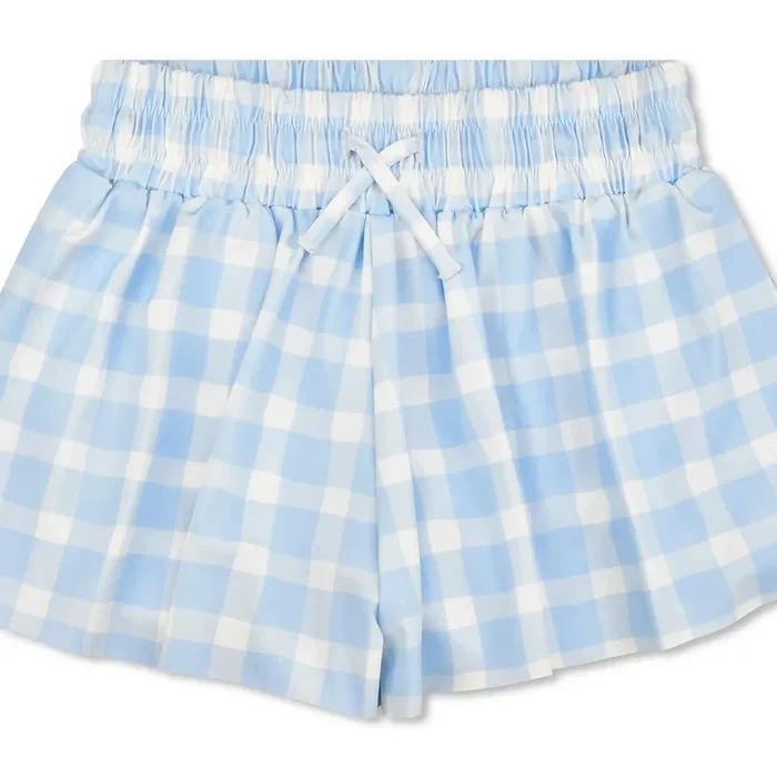 Blue Gingham Butterfly Shorts