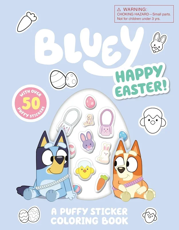 Bluey Happy Easter! A Puffy Sticker Coloring Book | Over 50 Puffy Stickers