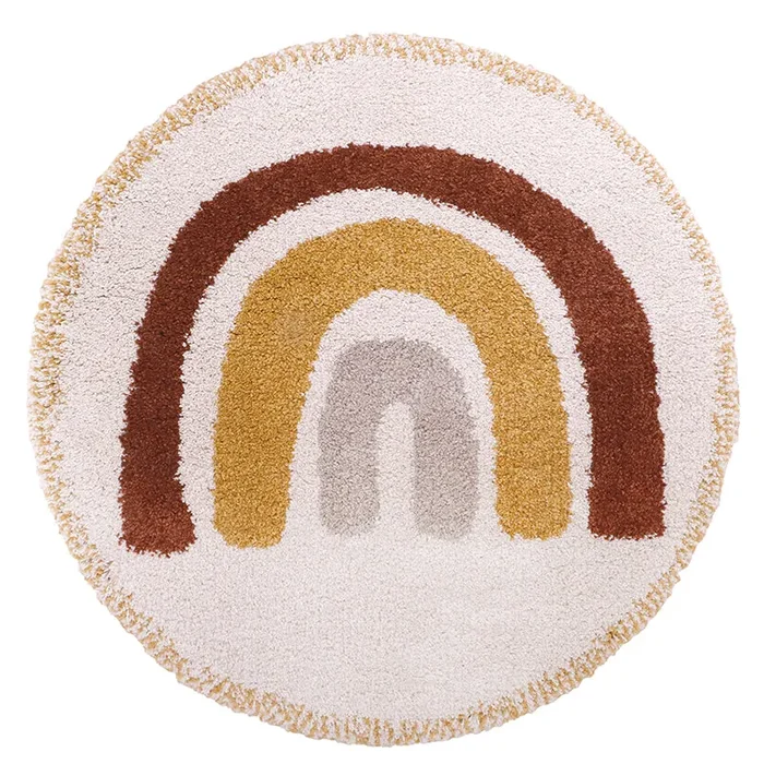 Bohemian Rainbow Round Children’s Rug With Rainbow Pattern