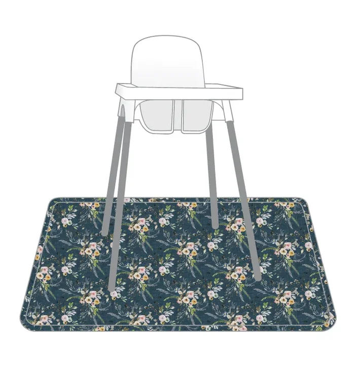 Boho Floral Splash Mat – A Waterproof Catch-all For Highchair Spills And More!