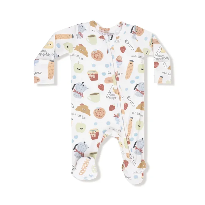 Bonjour Breakfast 2 Way Zipper Footie
