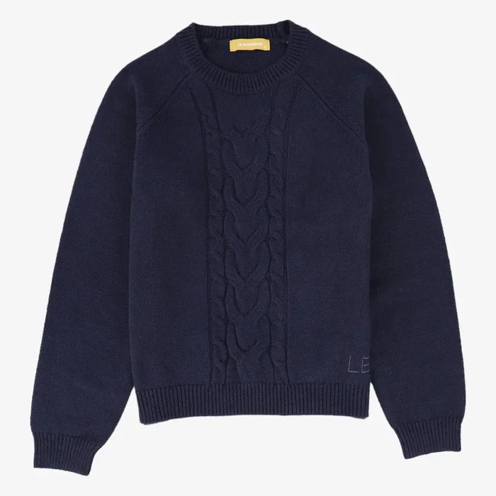 Braided Crew Collar – Navy