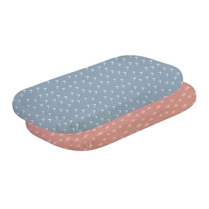 Bubba Blue Nordic 2pk Jersey Co-Sleeper Fitted Sheet Denim/Clay