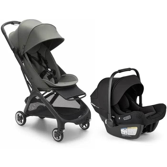 Bugaboo Butterfly 1 + Turtle Air Shield Travel System Bundle – Black / Forest Green / Black