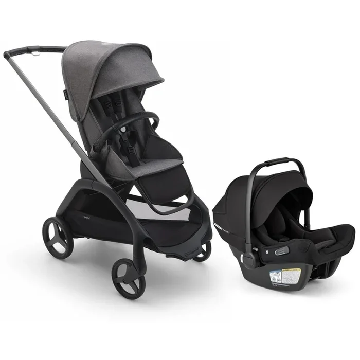 Bugaboo Dragonfly Stroller + Turtle Air Shield Travel System Bundle – Graphite / Grey Melange / Grey Melange / Black