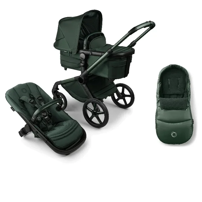 Bugaboo Fox 5 with Footmuff, Noir Limited Edition – Midnight Green