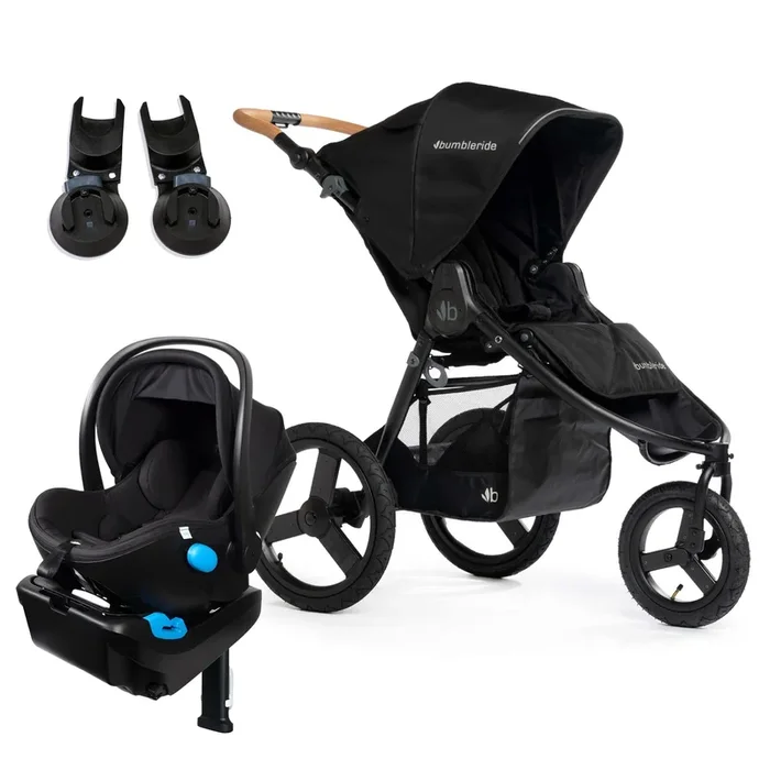 Bumbleride Speed + Clek Liing Travel System Bundle – Black / Railroad Ziip
