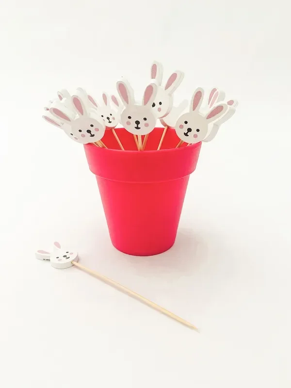 Bunny Shaped Party Picks (25pc) for Easter & Spring Celebrations