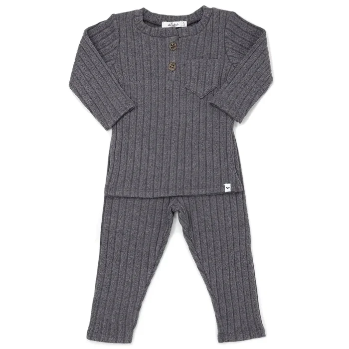 Cable Pocket Henley Set – Pepper