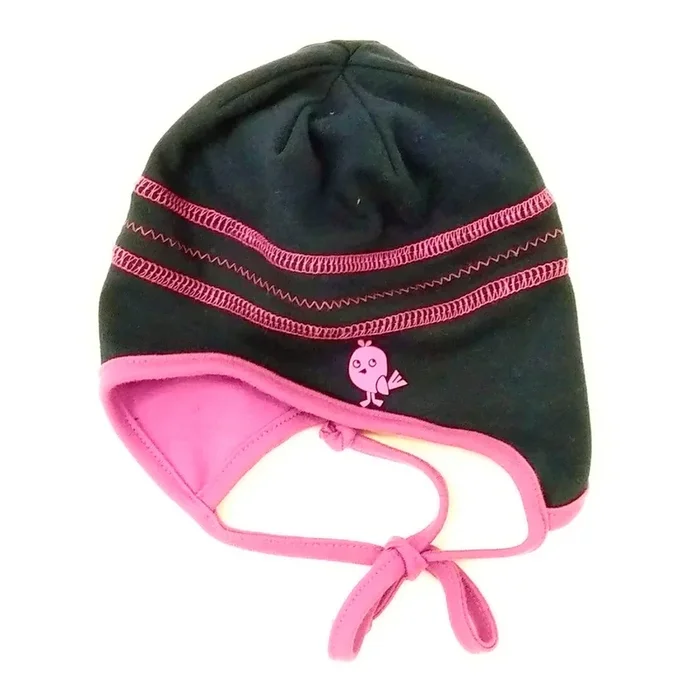 Calikids Girls Cotton Reversible Hat – Navy/Orchid (XS)