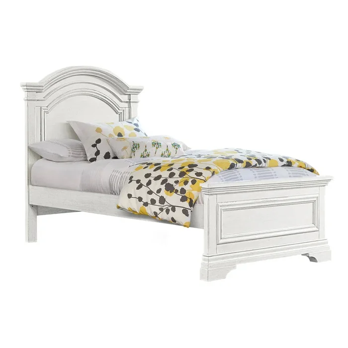Cama individual completa Westwood Olivia Youth Arch Top en blanco cepillado