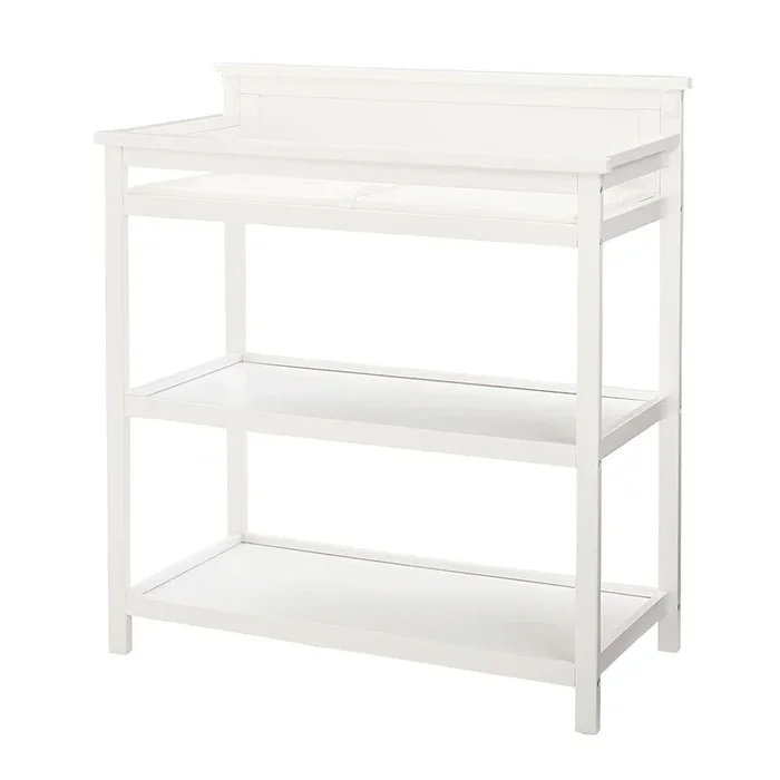 Cambiador Westwood Emery con estantes y almohadilla en blanco
