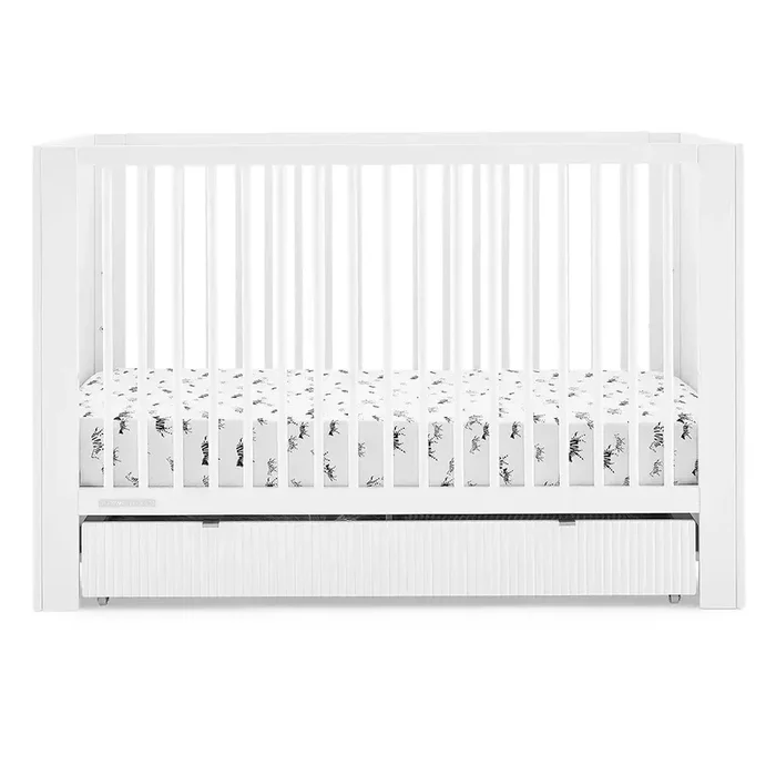Cassie 4-in-1 Convertible Crib with Underdrawer – Bianca White