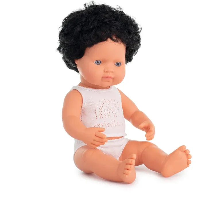Caucasian Baby Doll | Curly Black Hair Boy 15 “