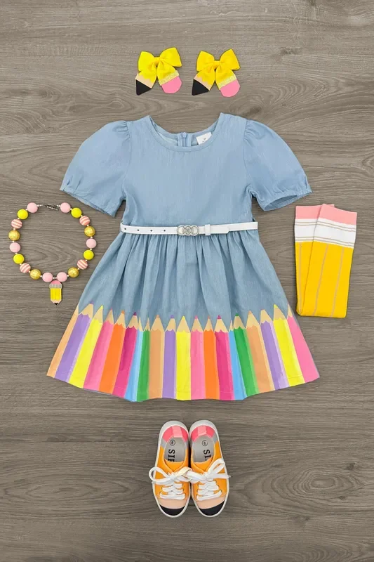 Chambray Colored Pencil Dress