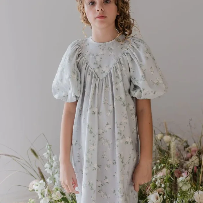 Chambray Dress – Cream Bud