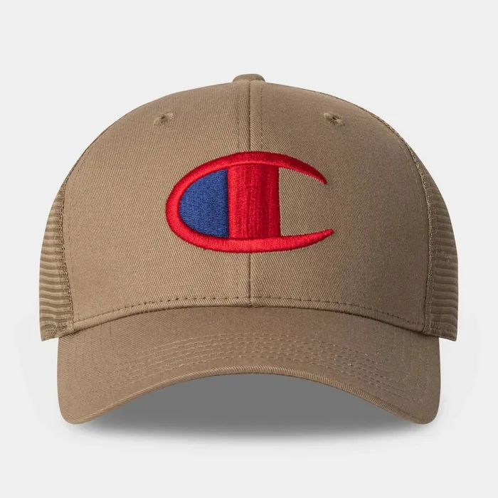 Champion Adult Logan Twill Trucker Hat – Khaki