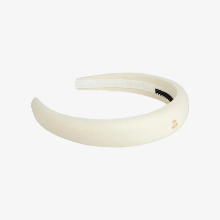 Cherry Embrd Headband – Cream