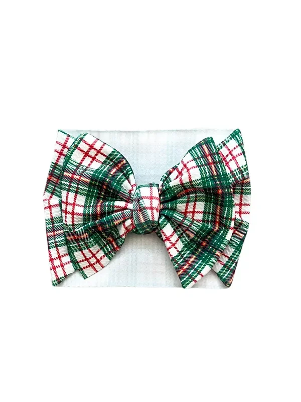 Christmas Plaid Headwrap Bow
