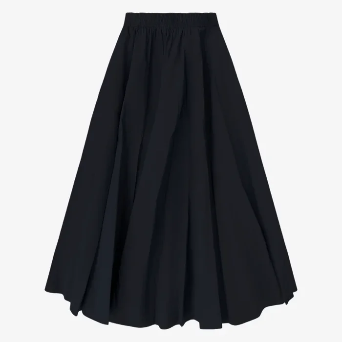 Circle Taffeta Skirt – Black