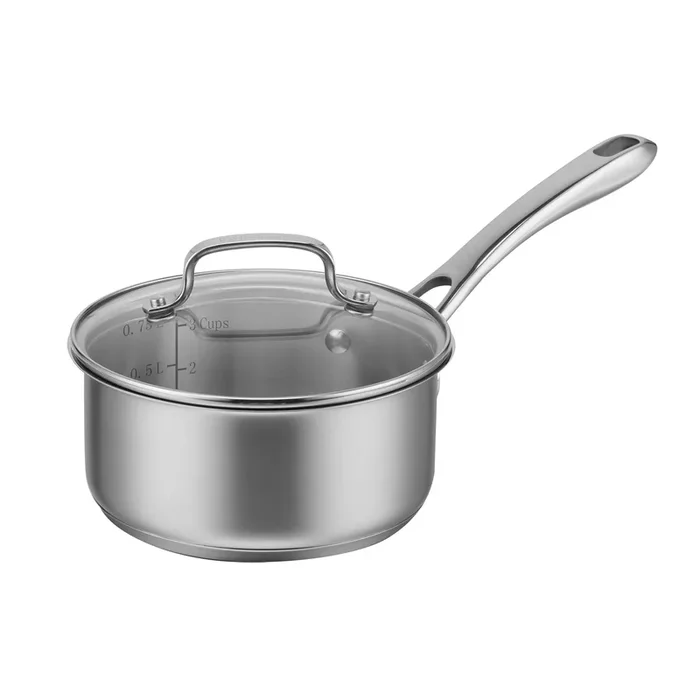 Classic 1qt Stainless Steel Saucepan with Cover – Silver