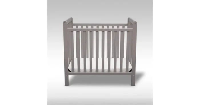 Classic Mini Crib Convertible to Twin Bed – Gray