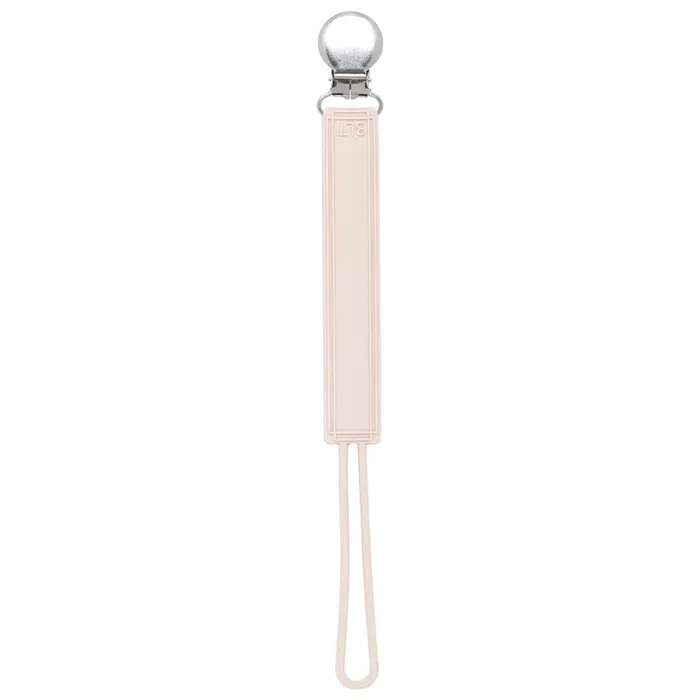 Classic Tan Beige Neutral All Silicone One Piece Pacifier Clip