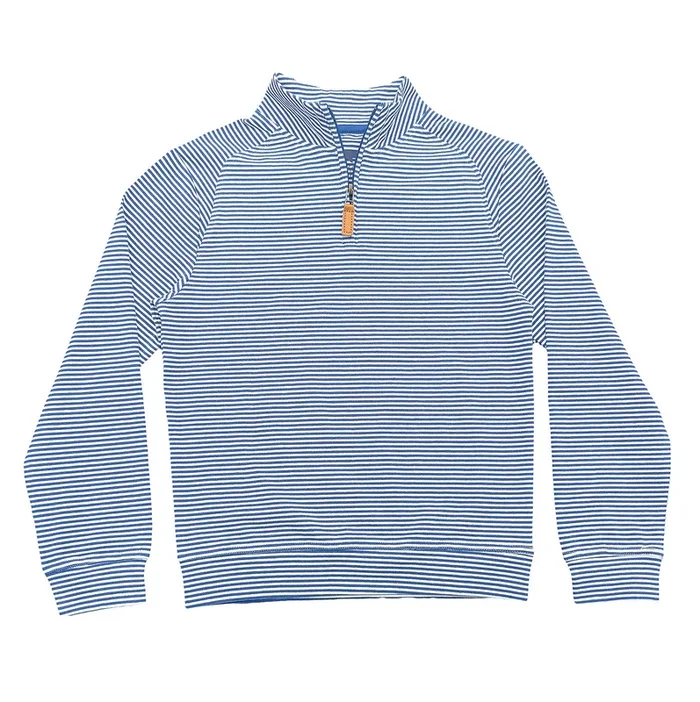 Collins Quarter Zip | Blue Stripe