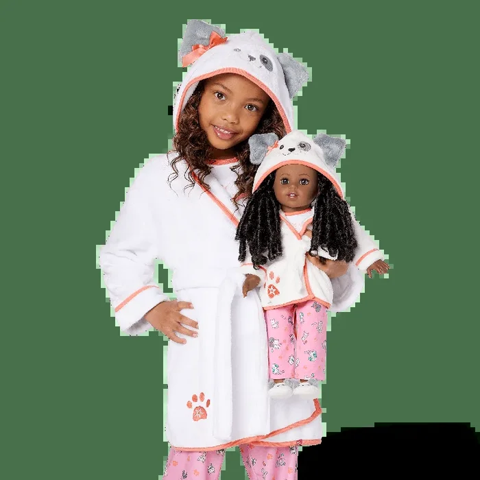 Comfy Puppy Robe Set for Girls & 18-inch Dolls