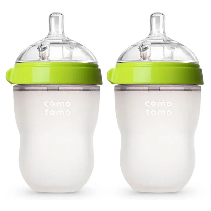 Comotomo Baby Bottle, Double Pack – 8 oz – Green: Green