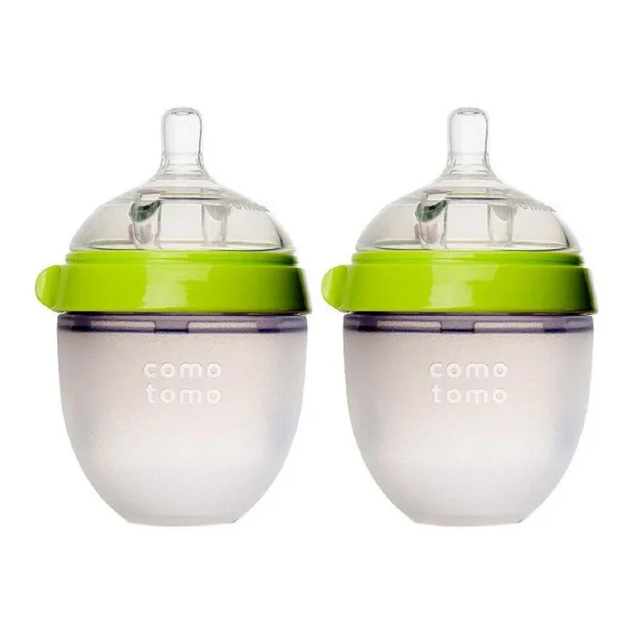 Comotomo Silicone 5 Ounce Baby Bottle 2 Pack – Green